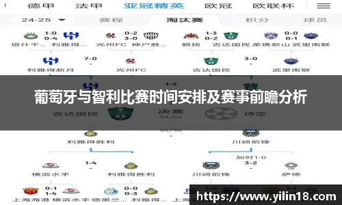 葡萄牙与智利比赛时间安排及赛事前瞻分析